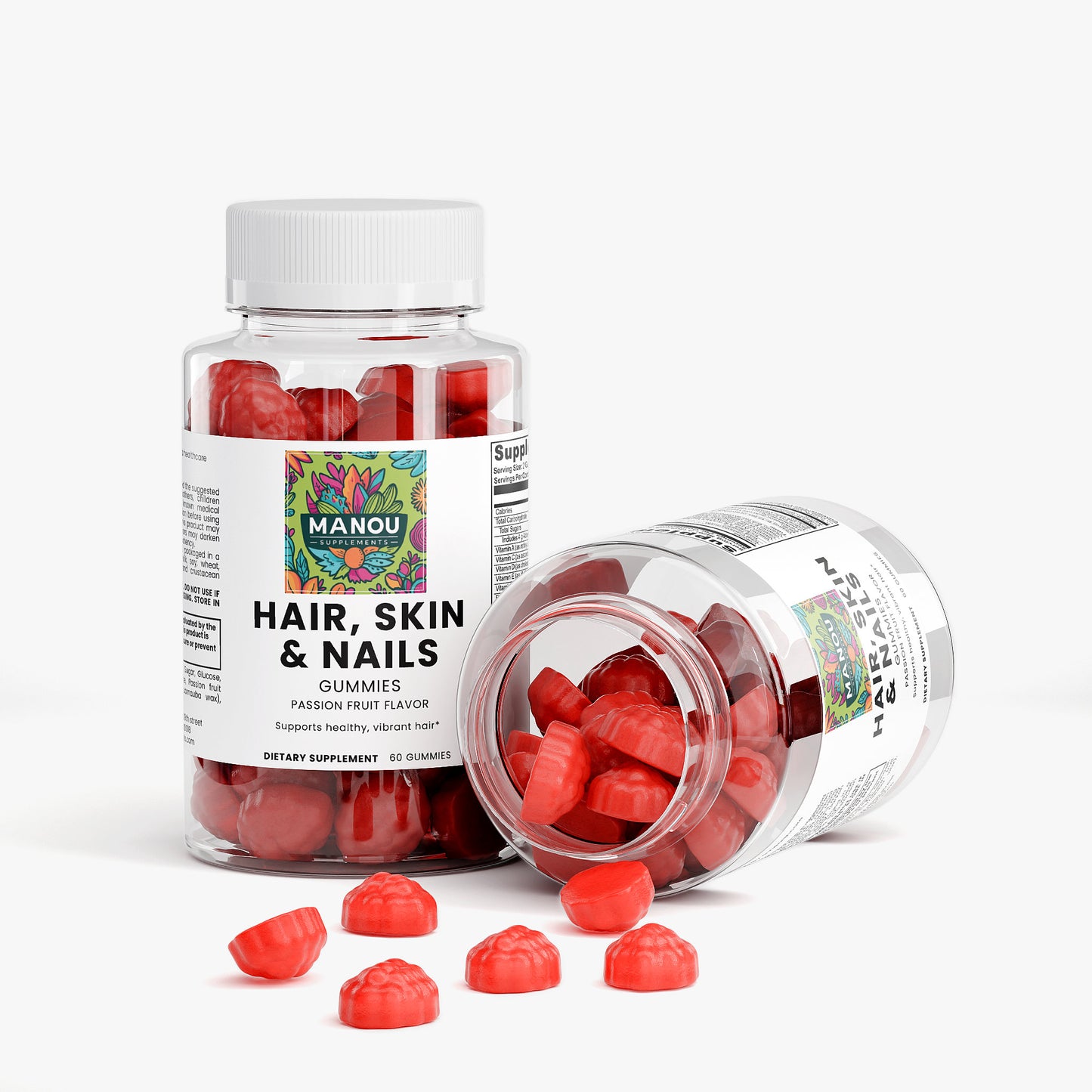 Hair Skin & Nails Gummies with Collagen - Biotin & Vitamins A,C,D,E - Glow Support