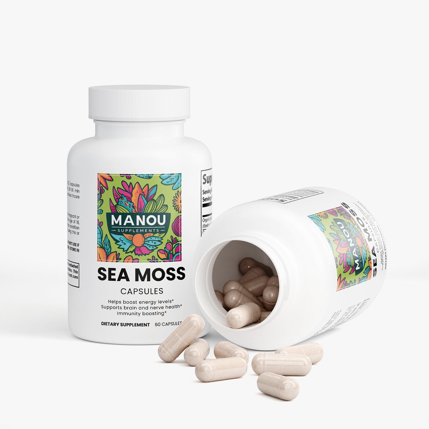 Sea Moss Capsules with Bladderwrack & Burdock Root - 92+ Minerals - Thyroid & Immune Support