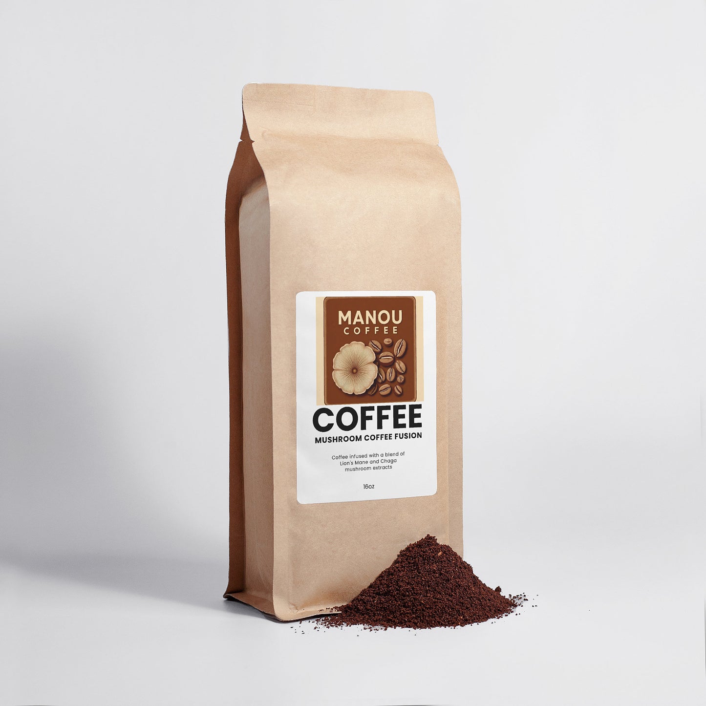 Mushroom Coffee Fusion - Lion’s Mane & Chaga Coffee | Cognitive Boost & NGF Support 16oz