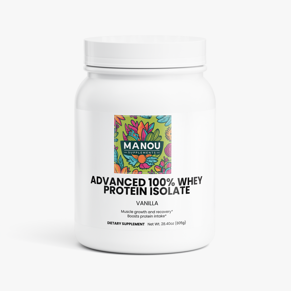 "Advanced 100% Whey Protein Isolate – 22g Vanilla, MCT Oil, Apple Pectin (Digestive Support) – Premium Post-Workout Recovery Shake"