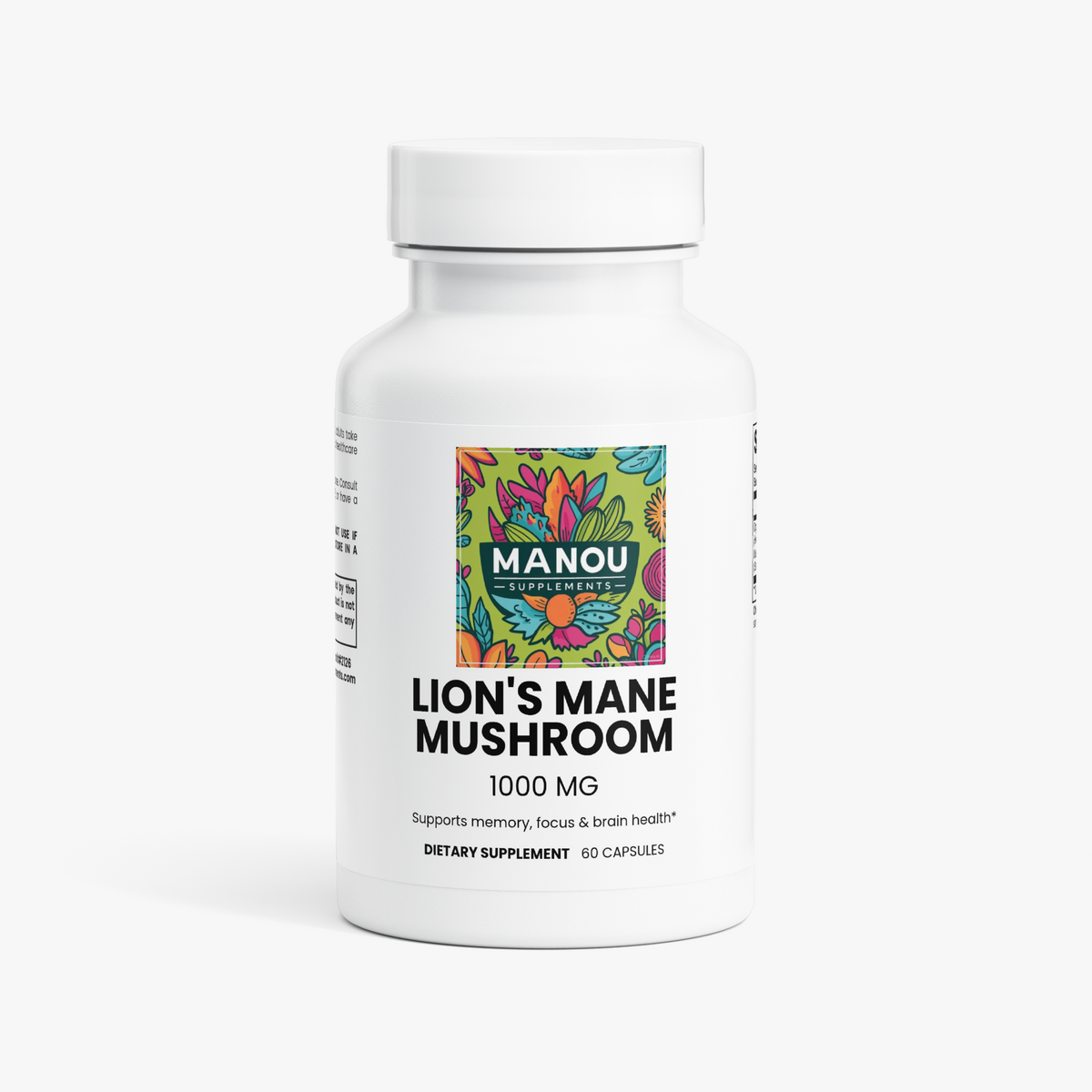 Lion's Mane Mushroom 2 bottles 60 capsules each- Neuroprotective Nootropic for Focus & Brain Health - Supports Neuron Growth & Holistic Energy - Hericenones & Erinacines - Clinically Studied