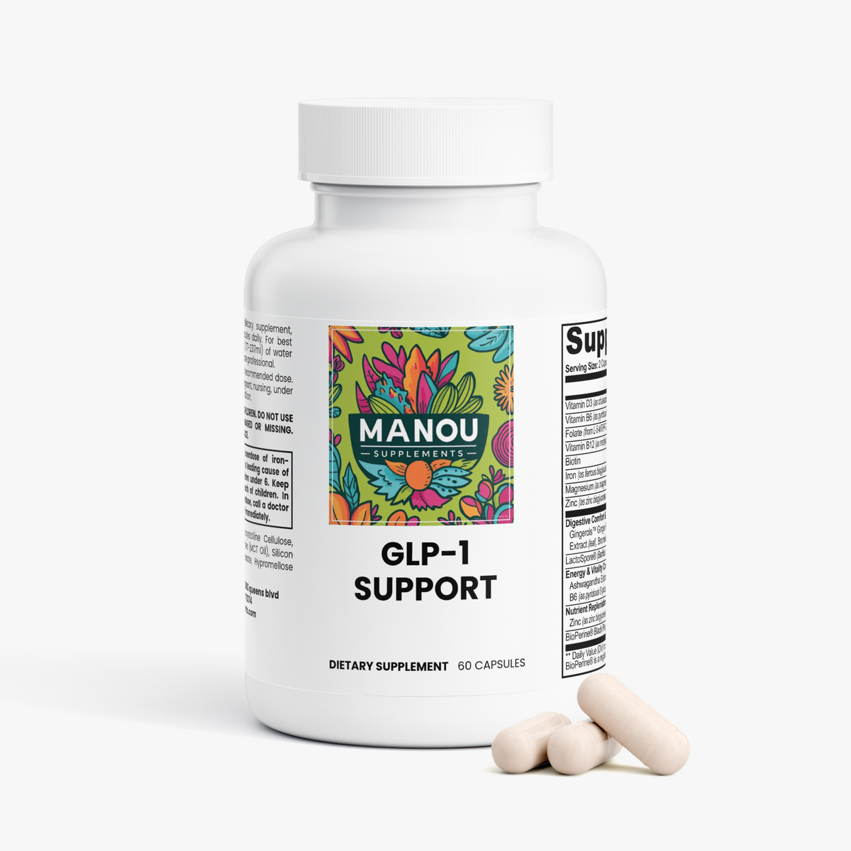 GLP-1 Support-Digestive Support with Probiotics, Enzymes, Magnesium, and Ashwagandha for Energy and Stress Resilience