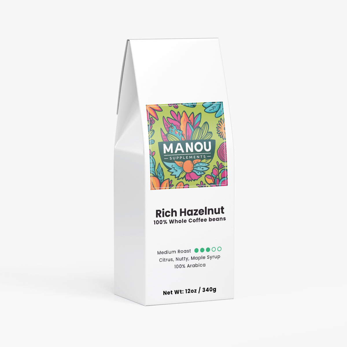 Rich Hazelnut Coffee Medium Roast Brazilian Mexican Blend Whole Bean Ground Maple Citrus Bright