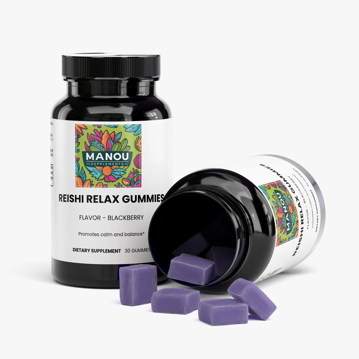Reishi Relax Gummies – Stress Relief Calm Mood Mushroom L-Theanine Valerian Sleep Aid