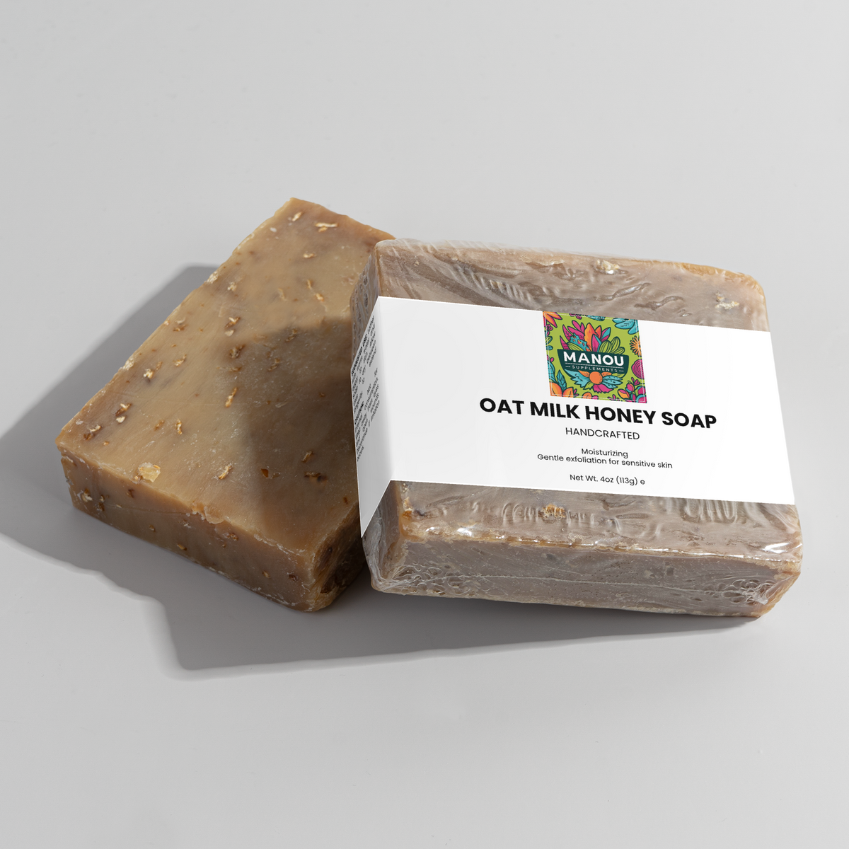 Oat Milk Soap made with Goat Milk, Manuka Honey, Colloidal Oats, Eczema Dry Skin Relief Bar