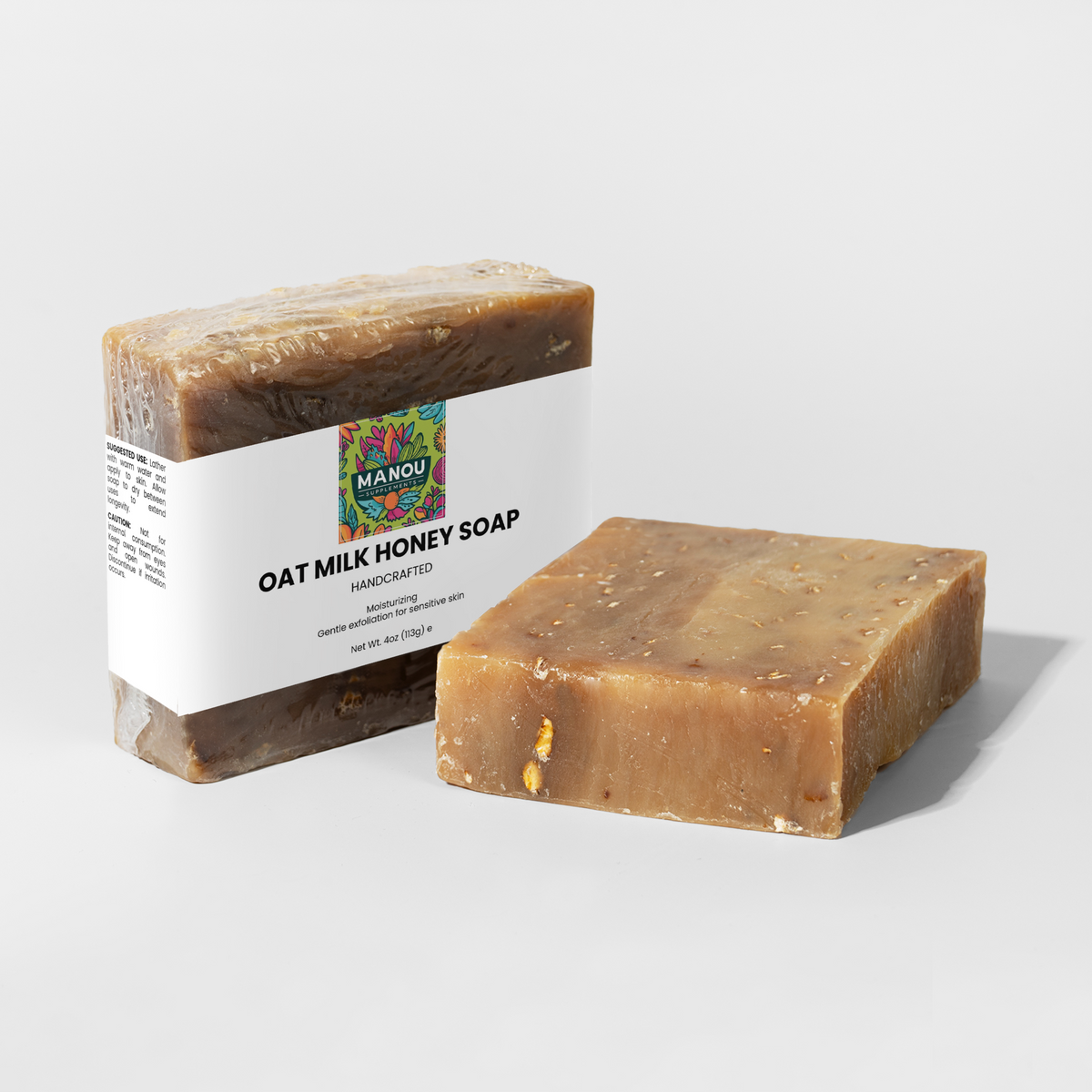 Oat Milk Soap made with Goat Milk, Manuka Honey, Colloidal Oats, Eczema Dry Skin Relief Bar