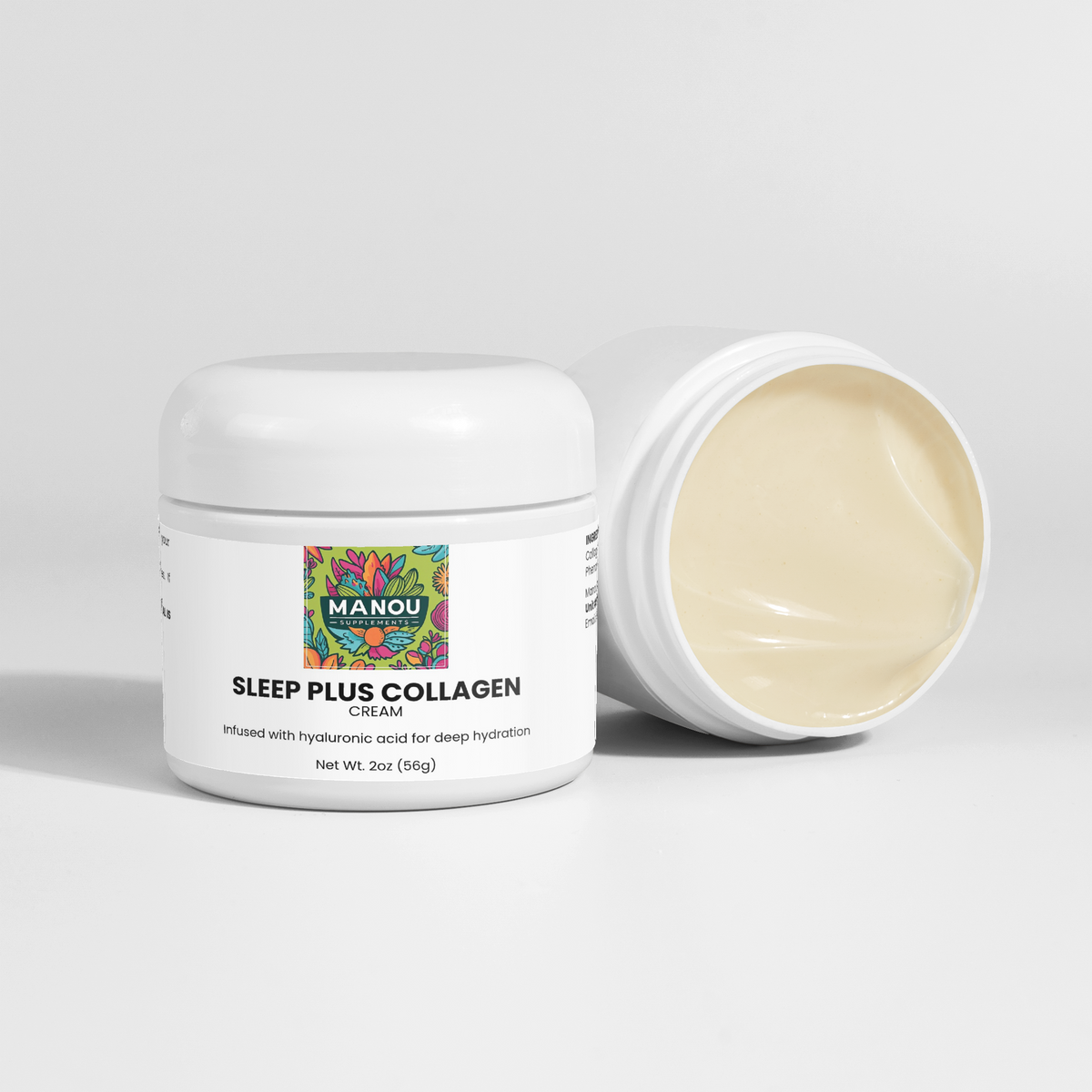 Sleep Plus Collagen Cream Night Moisturizer – Hyaluronic Acid Anti-Aging Firming Face Cream for Dry Skin, Wrinkle Reduction & Overnight Hydration