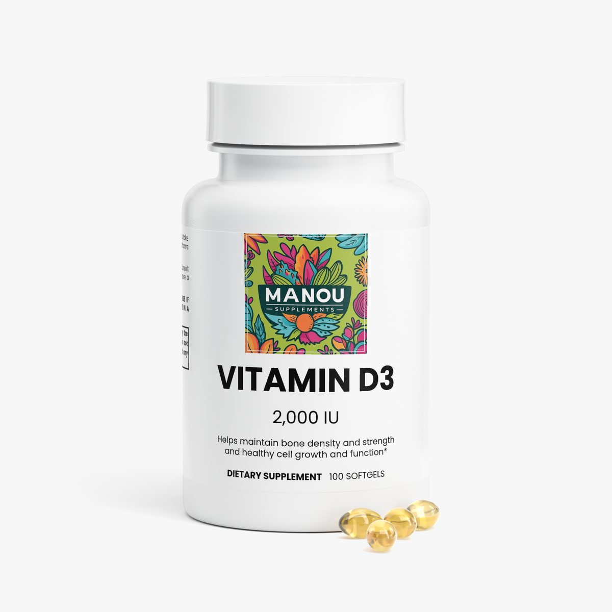 Vitamin D3 Supplement Capsules Bone Muscle Energy Support Winter Mood Boost D3