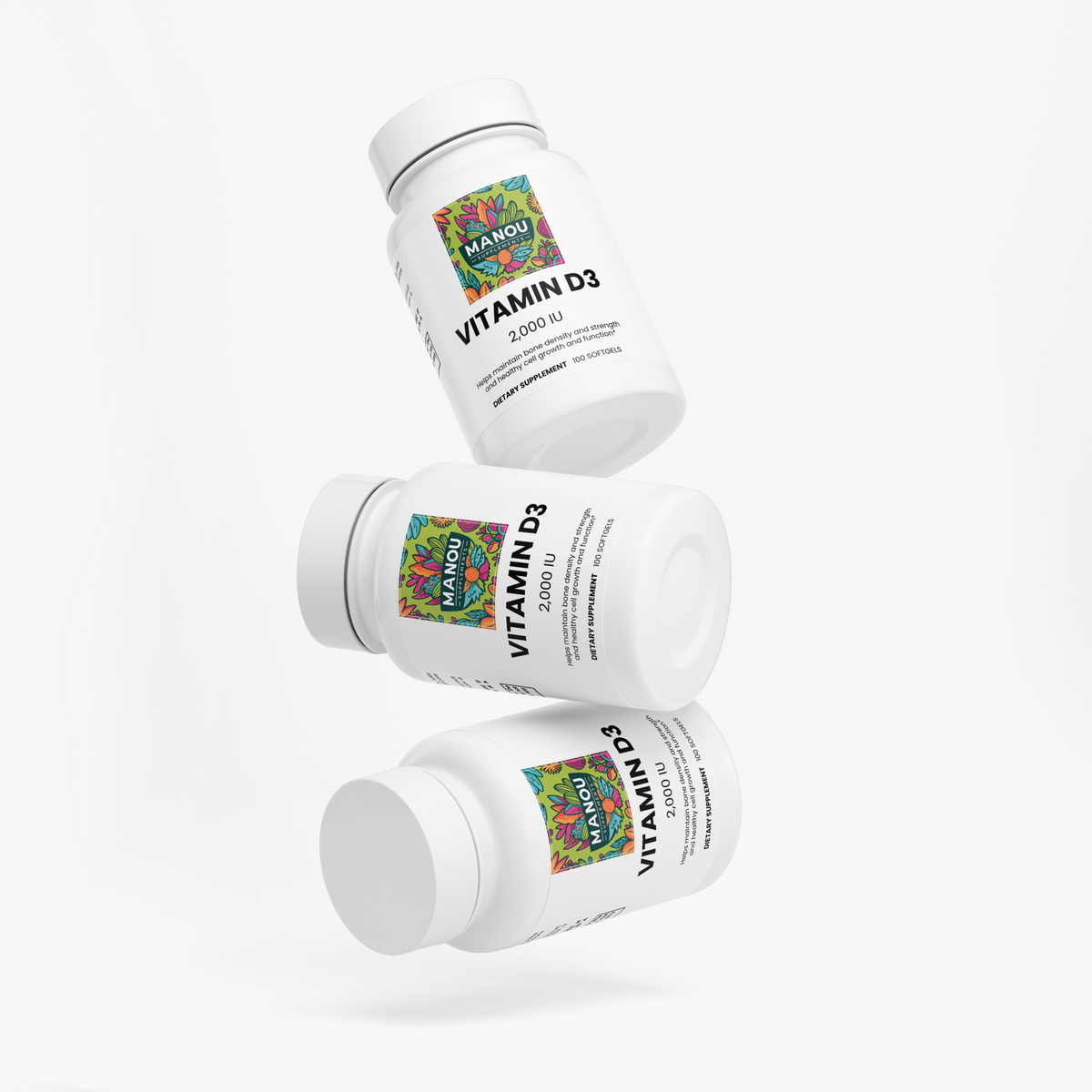Vitamin D3 Supplement Capsules Bone Muscle Energy Support Winter Mood Boost D3