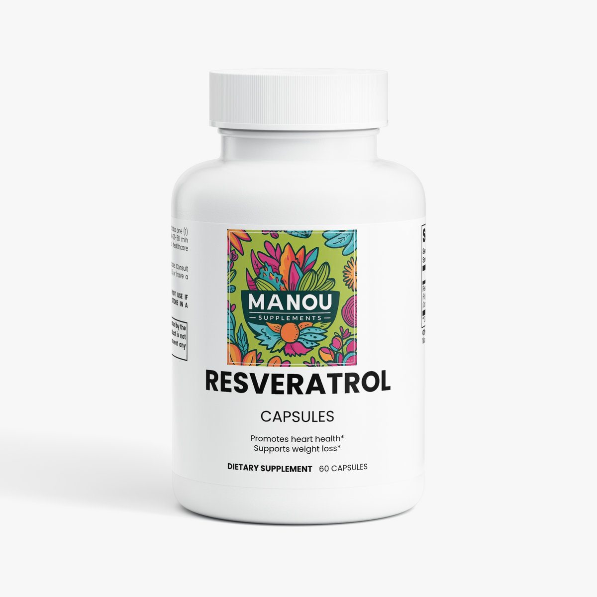 Resveratrol 50% 600mg Trans-Resveratrol Anti-Aging Antioxidant Capsules 60ct