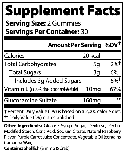 Tasty Joint Support Gummies for Adults - Glucosamine for Cartilage Repair