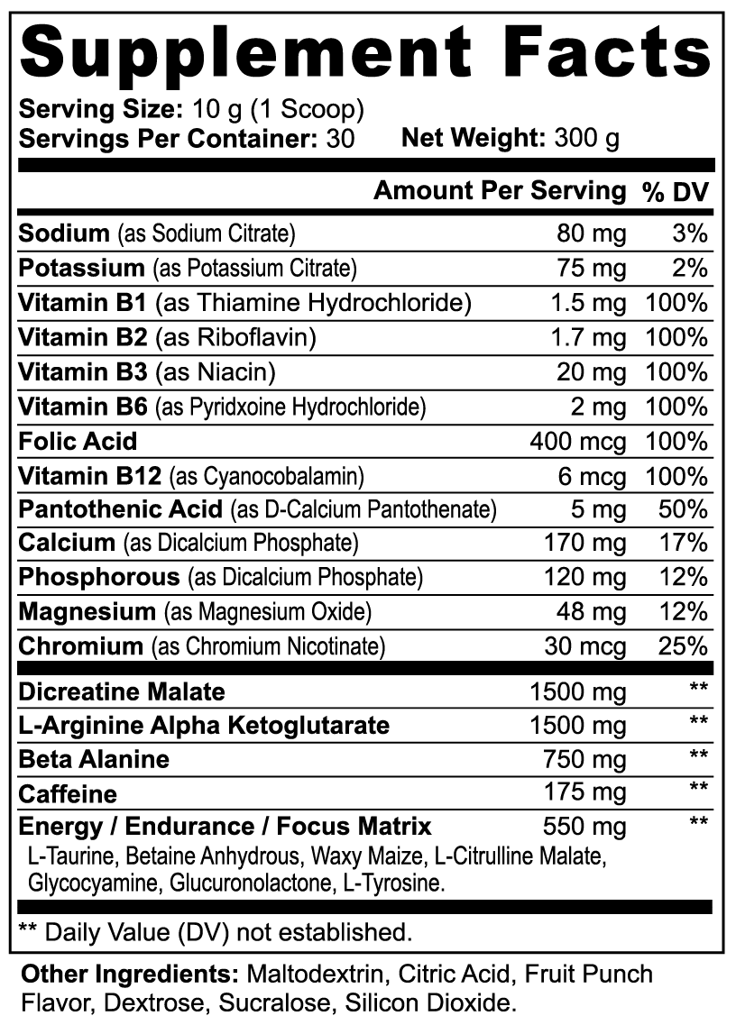 Nitric Shock Pre-Workout Powder (Fruit Punch)“Your 5 AM Alarm Just Met Its Assassin”