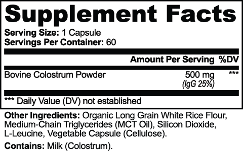 Colostrum Capsules Your Gut’s First Line of Defense – 30% IgG Firepower