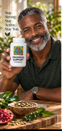 Man holding Manou Prostate Support