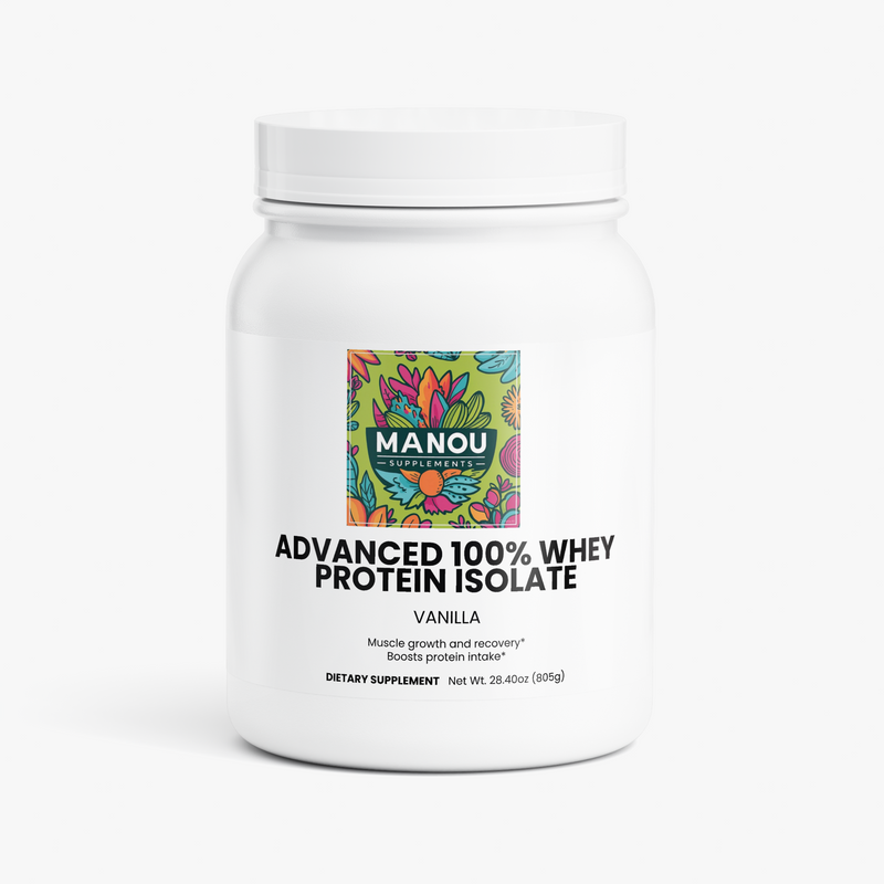 "Advanced 100% Whey Protein Isolate – 22g Vanilla, MCT Oil, Apple Pectin (Digestive Support) – Premium Post-Workout Recovery Shake"