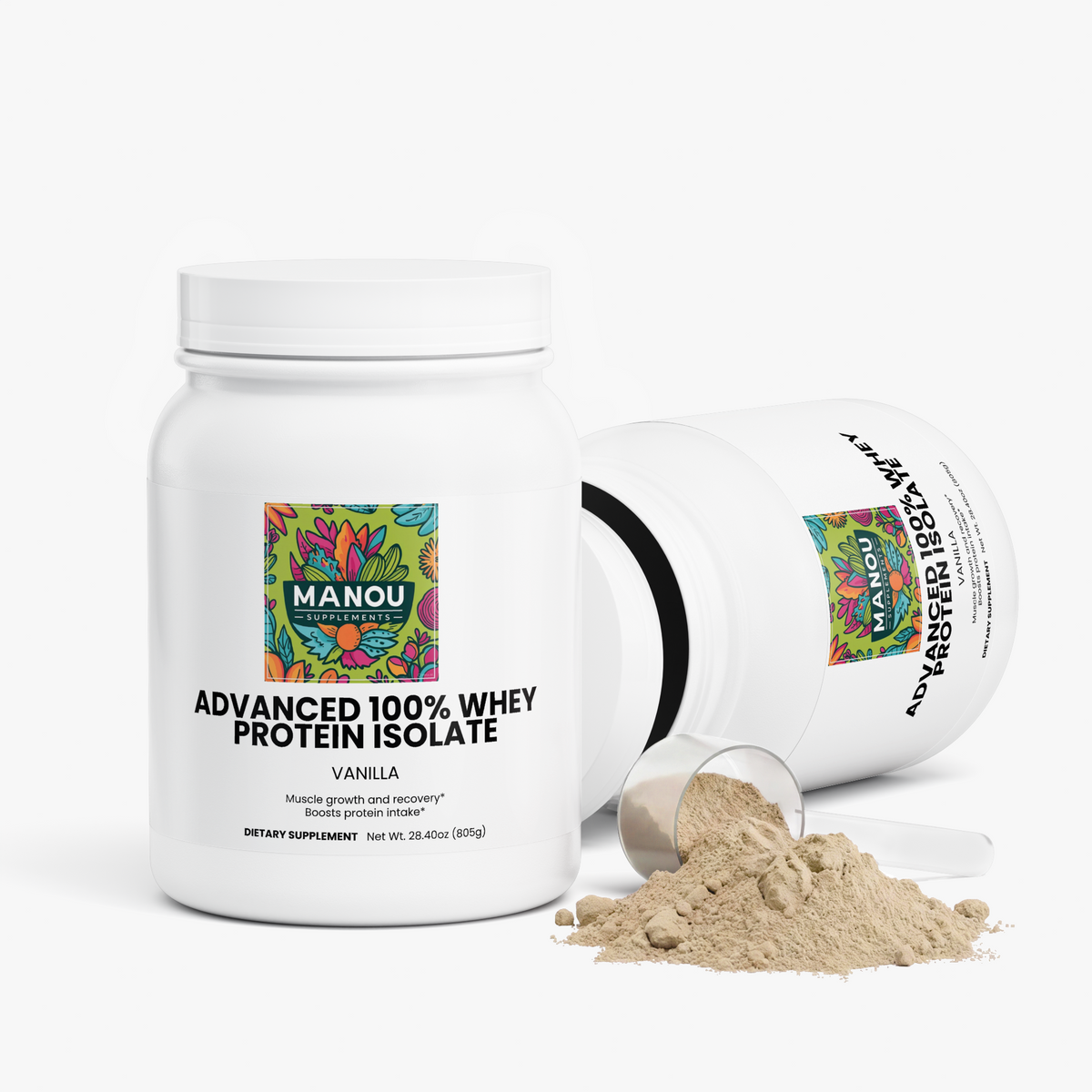 "Advanced 100% Whey Protein Isolate – 22g Vanilla, MCT Oil, Apple Pectin (Digestive Support) – Premium Post-Workout Recovery Shake"