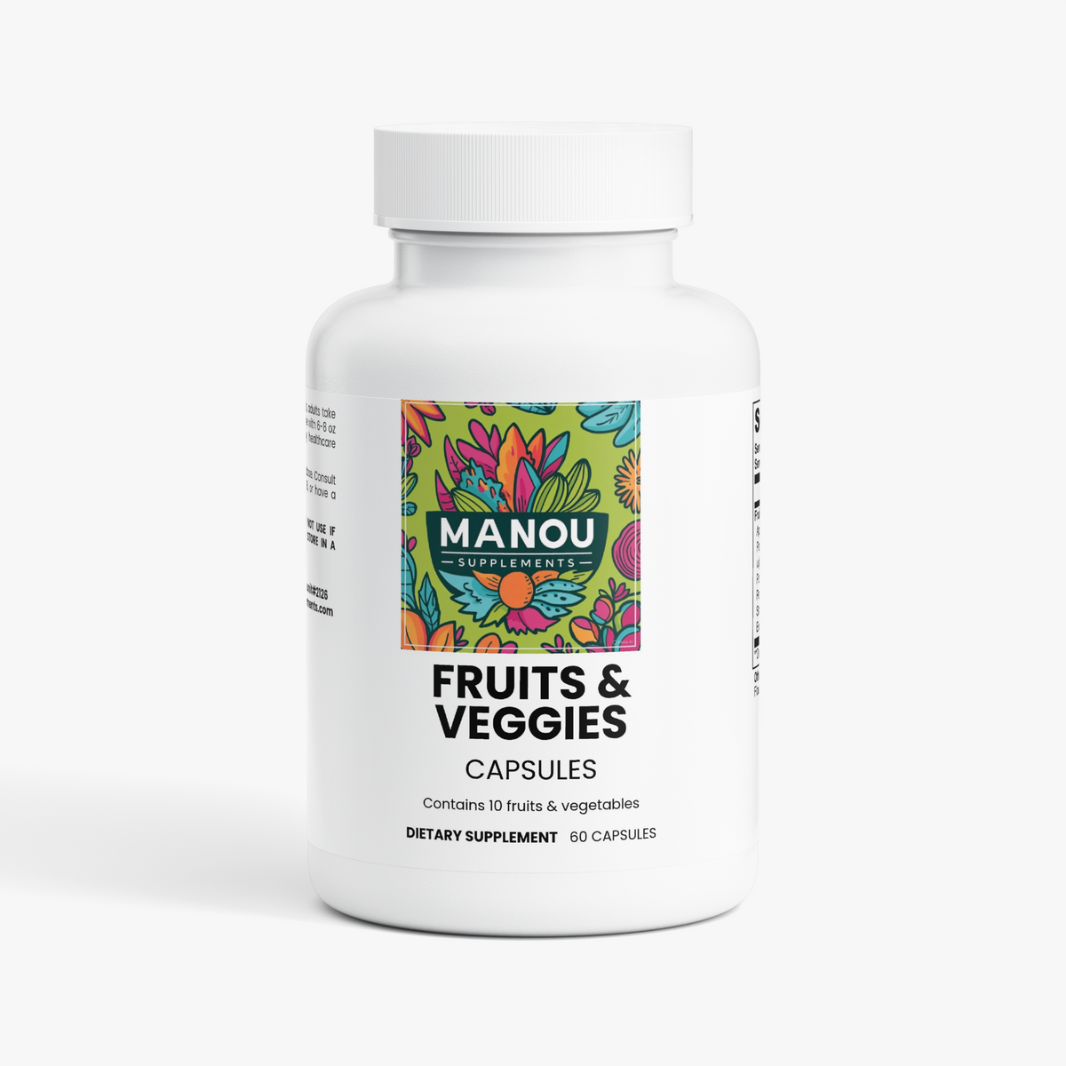 Fruits and Veggies 2 bottles  60 capsules each: The 10-Ingredient Orchestra Your Body Craves Where Farm-to-Table Meets Lab-to-Cell Precision
