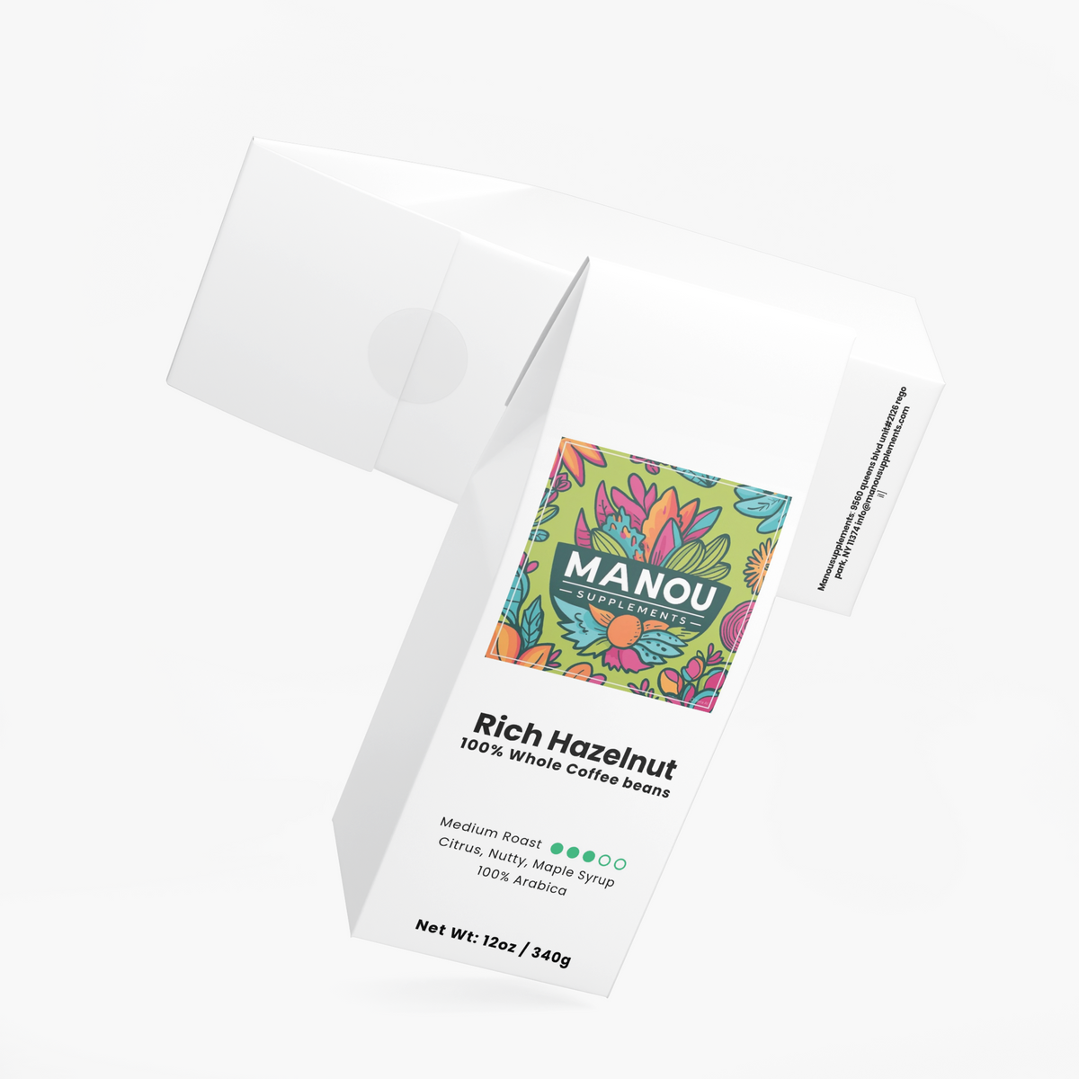 Rich Hazelnut Coffee Medium Roast Brazilian Mexican Blend Whole Bean Ground Maple Citrus Bright