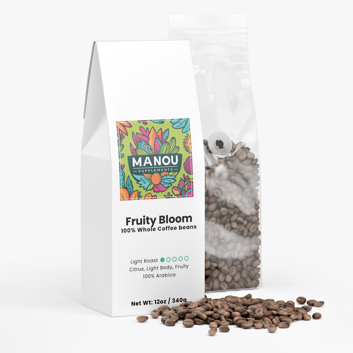 Fruity Bloom Coffee (Light Roast) – Not just coffee. A burst of dried fruit, citrus zest, and pure morning energy.