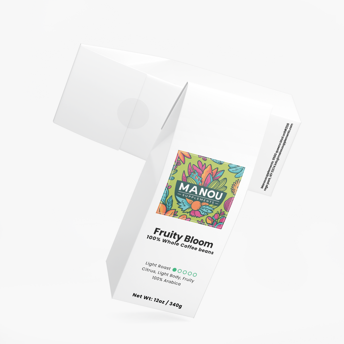Fruity Bloom Coffee (Light Roast) – Not just coffee. A burst of dried fruit, citrus zest, and pure morning energy.