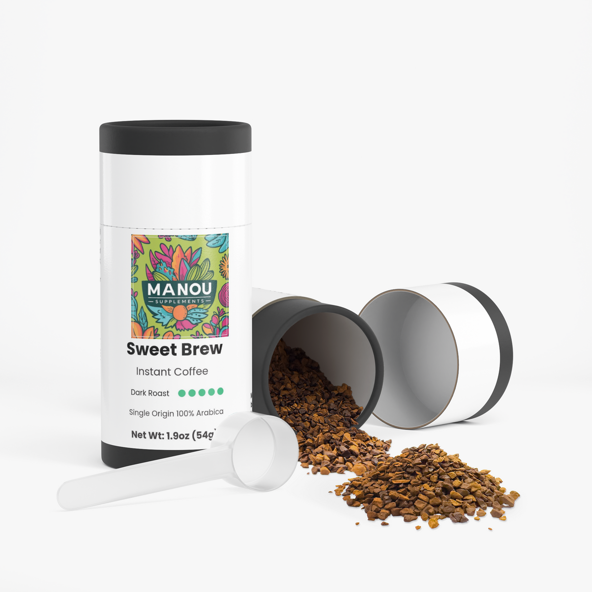 Premium Instant Coffee Single Origin Arabica Dark Roast Freeze Dried Papua New Guinea Toffee Finish No Bitterness
