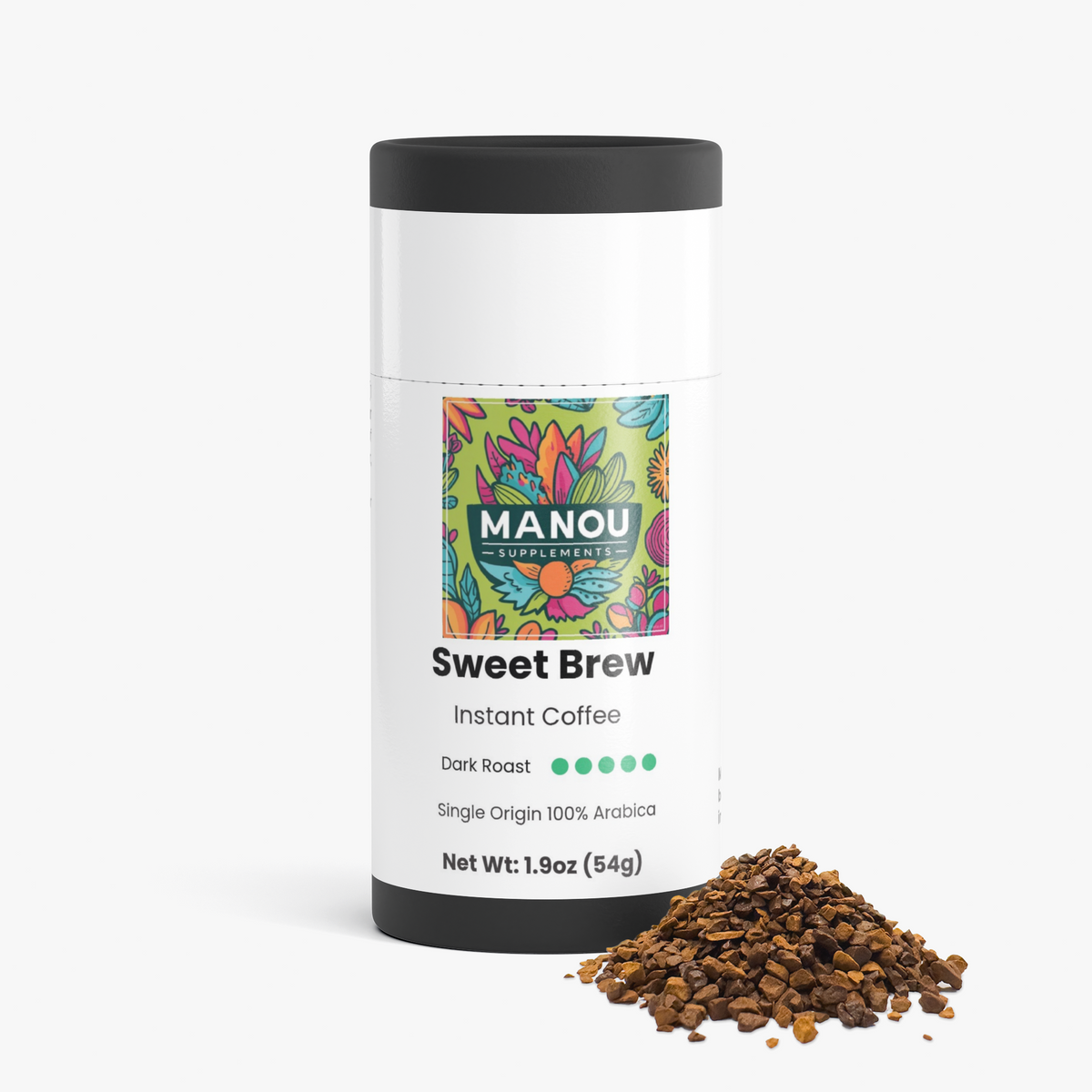 Premium Instant Coffee Single Origin Arabica Dark Roast Freeze Dried Papua New Guinea Toffee Finish No Bitterness