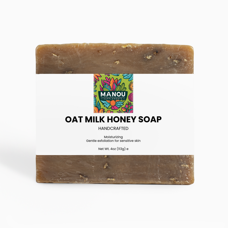 Oat Milk Soap made with Goat Milk, Manuka Honey, Colloidal Oats, Eczema Dry Skin Relief Bar