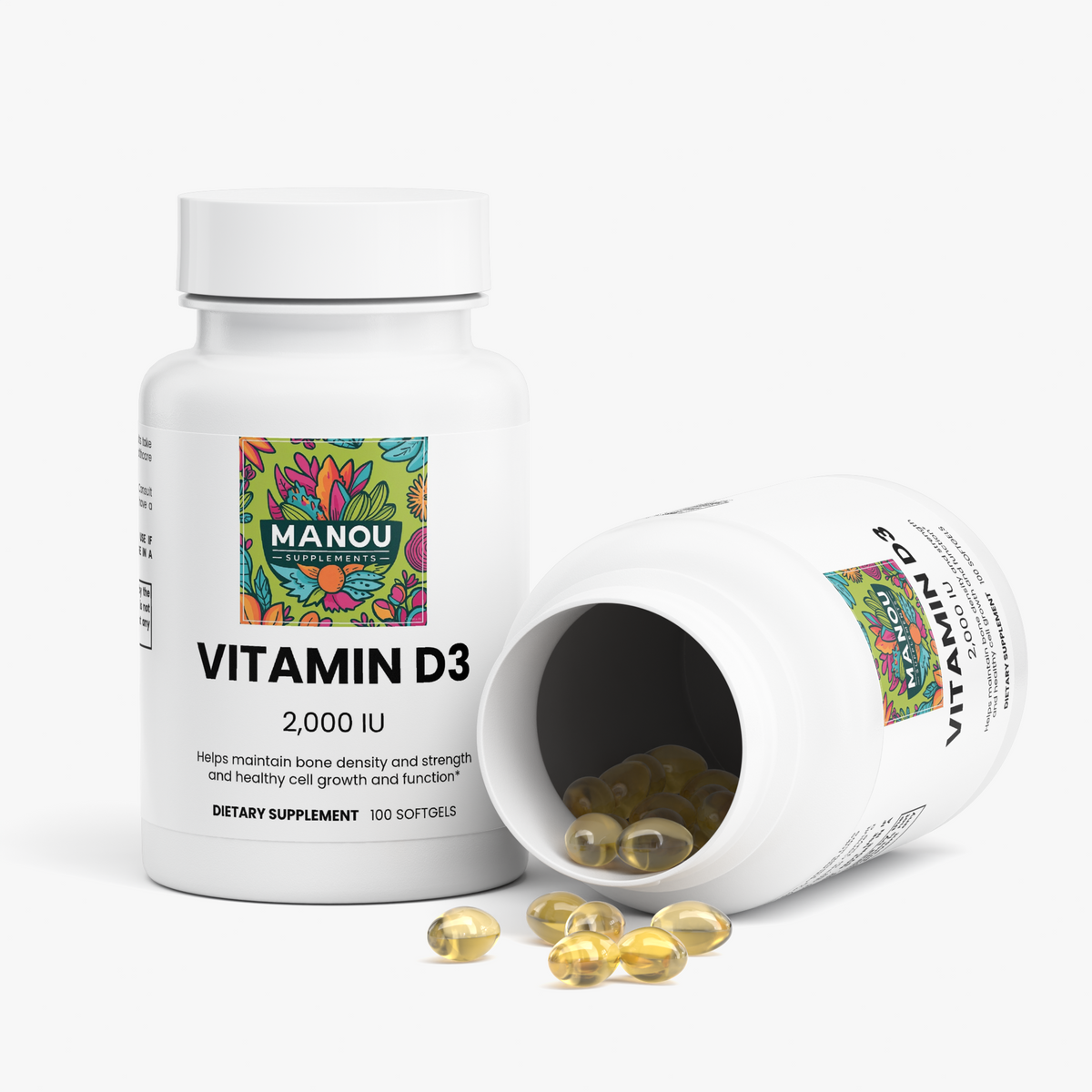 Vitamin D3 Supplement Capsules Bone Muscle Energy Support Winter Mood Boost D3